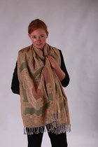 1001musthaves.com Wollen dames sjaal in pastel tinten zacht geel en groen 70 x 180 cm