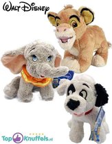 Disney Pluche Knuffel Set: Simba 30cm + Dombo 25cm + Dalmatiërs 25cm | Disney Dumbo Plush Peluche | Dumbo, 101 Dalmatiers Dolmatiers, The Lion King, De Leeuwenkoning | Speelgoed knuffeldier voor kinderen