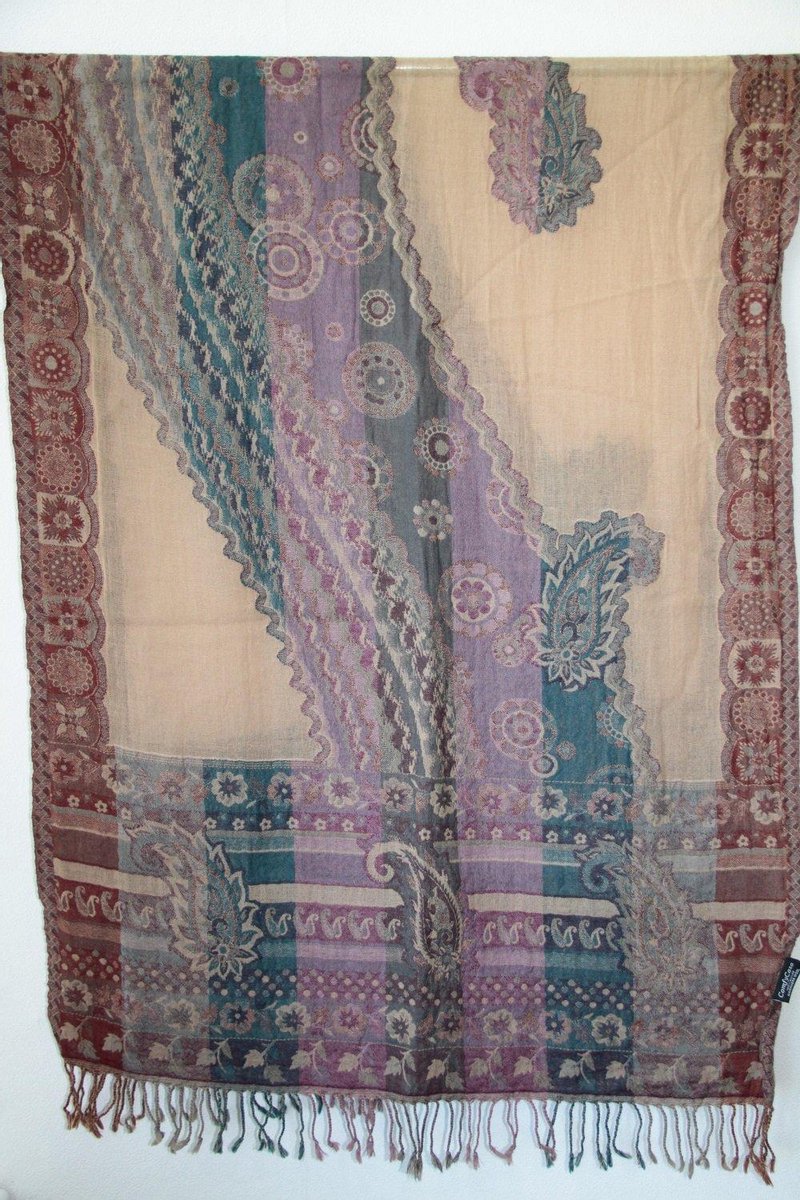 1001musthaves.com Boiled wool sjaal lila kastanje naturel 70 x 180 cm