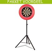 Lena Heavy Duty Dartstandaard - Dual Core-Rubberen Surround (Rood)
