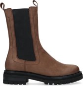 Manfield - Dames - Bruine leren chelsea boots - Maat 42