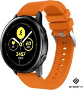 Siliconen Smartwatch bandje - Geschikt voor  Samsung Galaxy Watch Active / Active 2 silicone band - oranje - Strap-it Horlogeband / Polsband / Armband