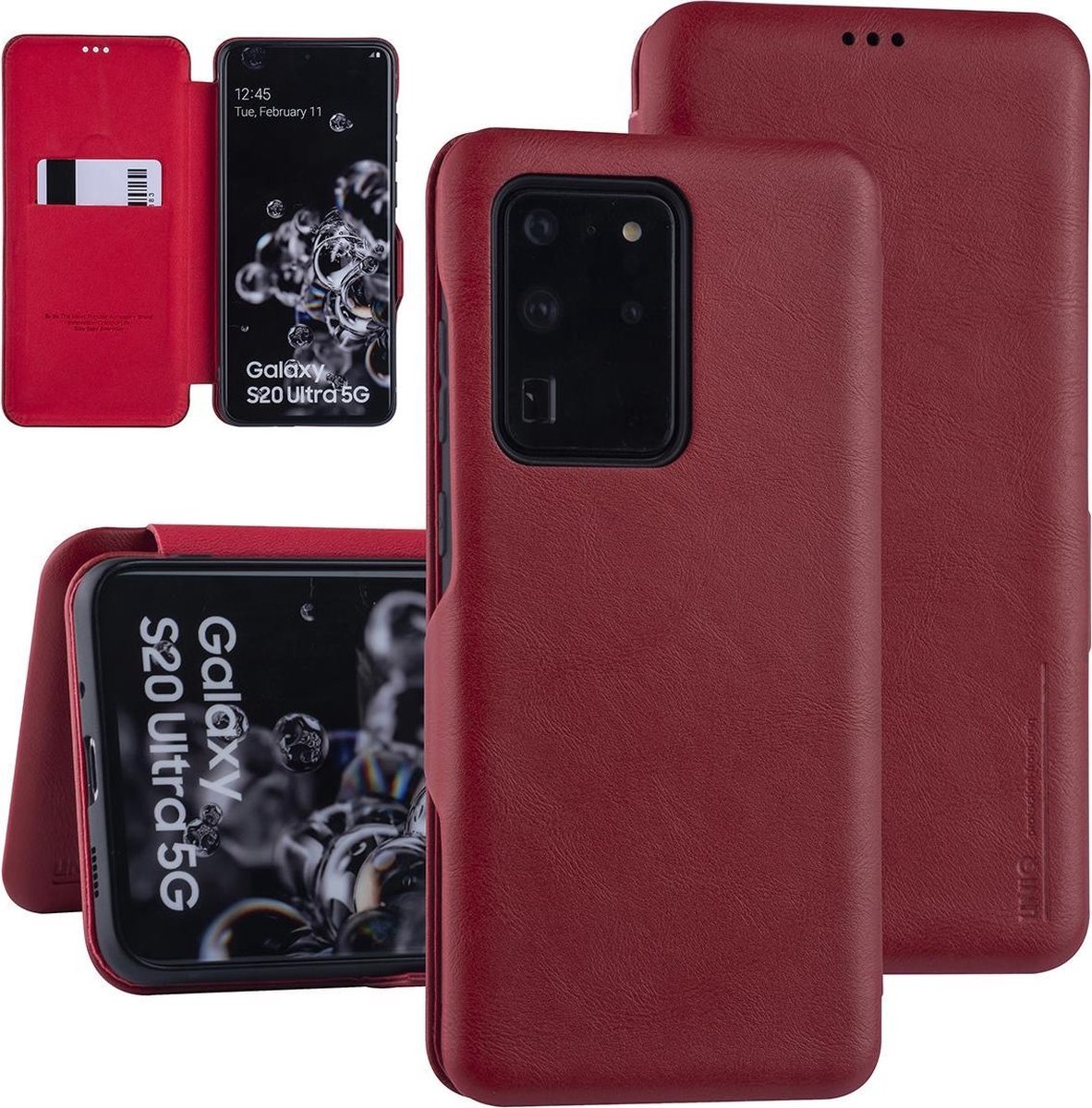 UNIQ Accessory Samsung Galaxy S20 Ultra Book Case hoesje - Rood