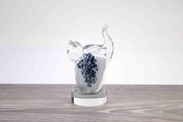 Mini Urn Witte Kat met stippen van Mondgeblazen Loranto Glas