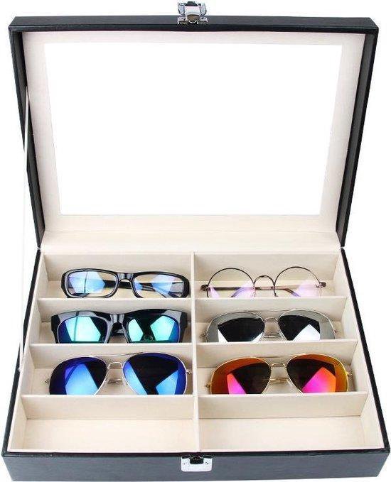 Boîte de rangement / boîte à lunettes noire pour 8 verres