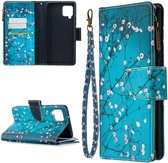 Samsung Galaxy A42 Book Case Hoesje Wallet Met Blossom Print
