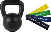 Tunturi - Fitness Set - Weerstandsbanden 4 stuks - Kettlebell 16 kg