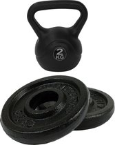 Tunturi - Fitness Set - Halterschijven 2 x 1,25 kg - Kettlebell 2 kg