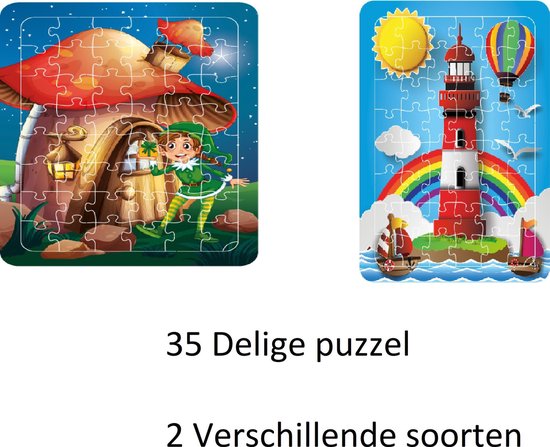 Pakket met 2 puzzels, 35 stukjes – XXL extra groot – dierenpuzzel – vanaf 4... | bol.com
