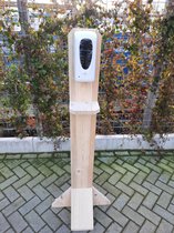Desinfectie dispenser op een steigerhouten zuil - Nieuw, Blank steigerhout