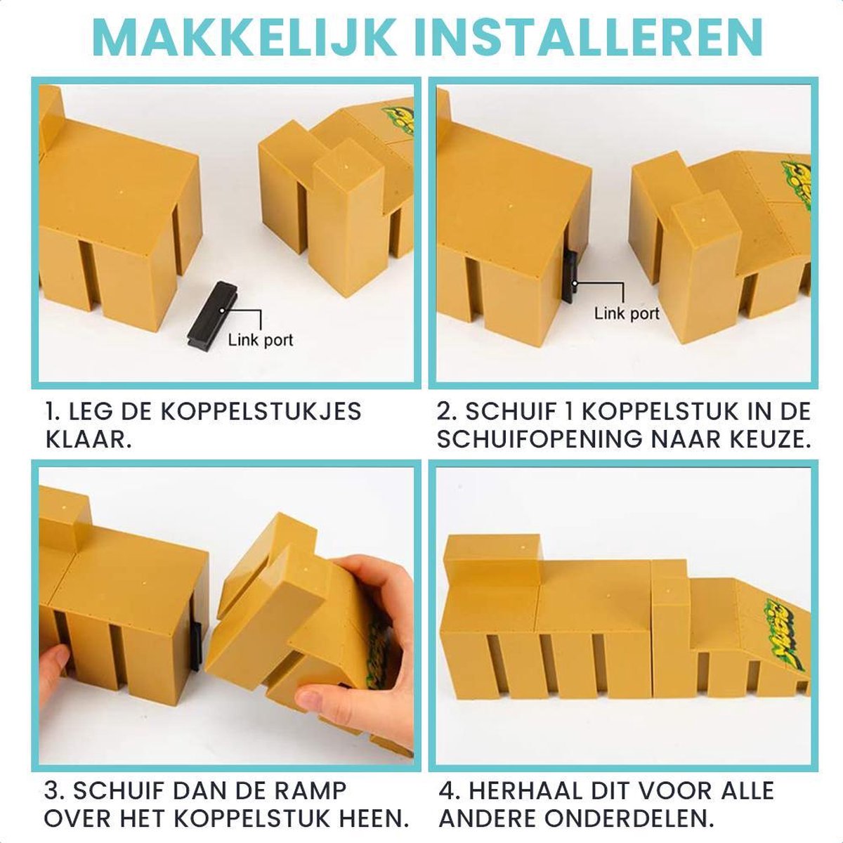 PLSOPPKG Skate Park Kit Helling Onderdelen voor Vinger Skateboard Park Kit Deel Training Rekwisieten met Vinger Skateboards, Vingerfietsen, Skates en Scooters en meer (8 onderdelen