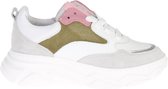 HIP H1710 Sneakers Wit Kaki Roze - Maat 33