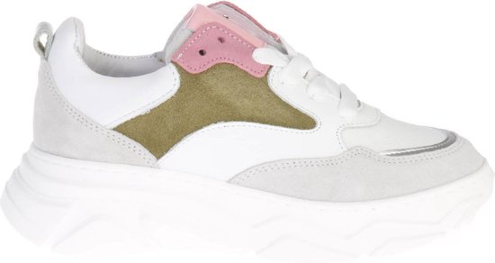 HIP H1710 Sneakers Wit Kaki Roze - Maat 33 | bol.com