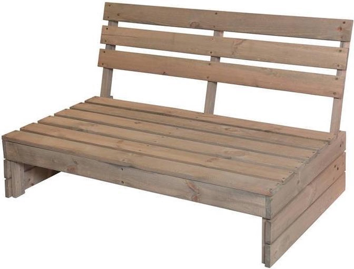 Ecd Germany Tuinbank 3 Zits Met Hoge Rug, Massief Hout, 120x76,5x80 Cm, Grijs Verkleurd