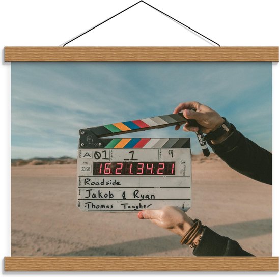 Schoolplaat – Film Actie Bord - 40x30cm Foto op Textielposter (Wanddecoratie op Schoolplaat)