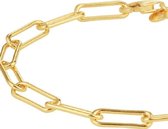 Schitterende Zilveren Gold Plated Armband Paperclip