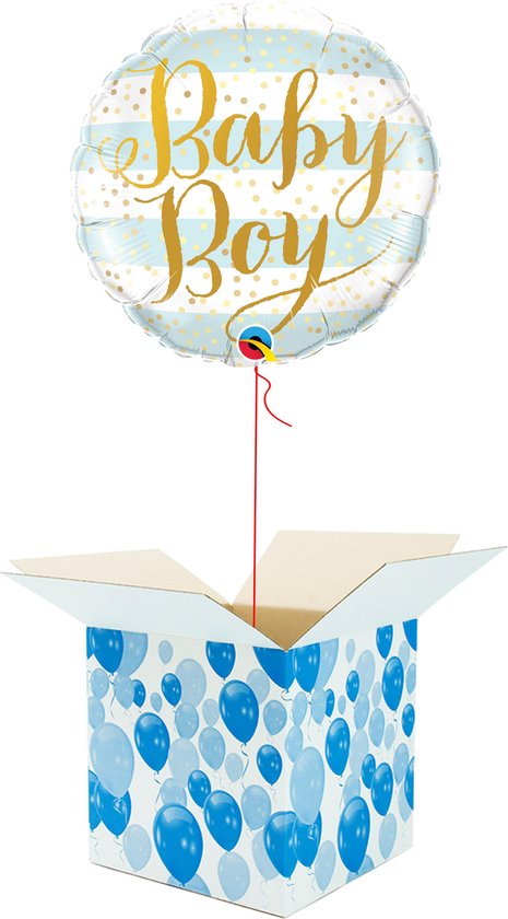 Helium Ballon gevuld met helium - Geboorte - Cadeauverpakking - Baby Boy! - Folieballon - Helium ballonnen geboorte