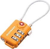 Munkees kofferslot TSA kabel combinatieslot - Oranje