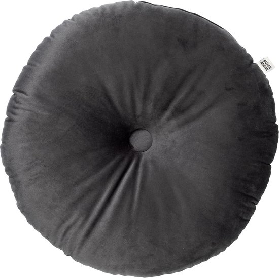 Dutch Decor OLLY - coussin ronde 40 cm Charcoal gray - anthracite