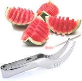 ✿Brenlux - Keukengerief - Fruitsnijder - Meloen snijder parten - Roest vrij staal - Watermeloen snijder - Keukenhulp - Makkelijk meloen snijden