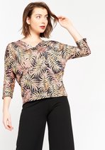 LOLALIZA Top met bladprint - Koraal - Maat XS