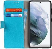 Samsung Galaxy S21 Hoesje Portemonnee Book Case Blauw