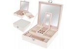 Boîte à bijoux de Luxe XXL avec miroir et serrure - (Ring, collier, Boucles d'oreilles, montre) Boîte à bijoux - Wit