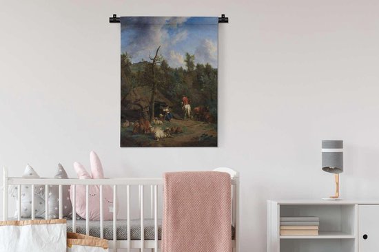 Tapisserie Adriaen Van de Velde - La cabane - Peinture d'Adriaen van de Velde Tapisserie coton 60x80 cm - Tapisserie avec photo