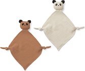 SET VAN 2 YOKO MINI KNUFFELDOEKJES - PANDA TUSCANY ROSE/SANDY MIX