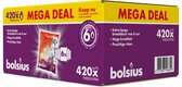 Bolsius - Grootverpakking Waxinelichtjes - 420 Stuks - Theelichtjes - Wit - 6 branduren