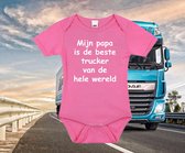 Rompertjes baby – mijn papa is de beste trucker van de wereld- baby kleding met tekst - kraamcadeau jongen meisje - maat 92