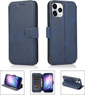 Leren hoesje iPhone 12 / iPhone 12 Pro - bookcase - blauw