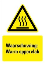Sticker met tekst waarschuwing warm oppervlak, W017 148 x 210 mm