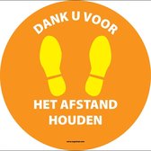 Dank u voor het afstand houden vloersticker 150 mm