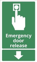 Sticker met tekst Emergency door release 300 x 180 mm