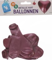 Ballonnen hartvormig | 8 stuks | 30 cm | metallic roze