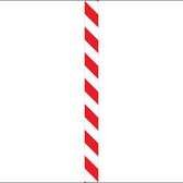 Waarschuwingsmarkeringsstrips, rood / wit, 1000 x 75 mm, 10 stuks