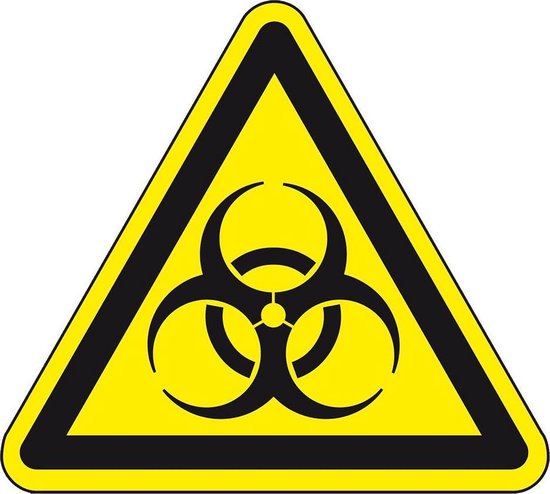 W009 Biologisch gevaar sticker - ISO 7010 - W009 25 mm - 10 stuks per kaart ...