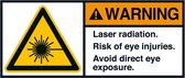 Warning Laser radiation sticker, ANSI, 2 per vel 35 x 80 mm