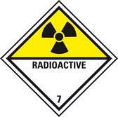 ADR klasse 7 radioactieve stoffen bord - aluminium 300 x 300 mm