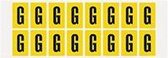Letter stickers alfabet - 20 kaarten - geel zwart teksthoogte 25 mm Letter G