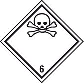 ADR klasse 6.1 sticker giftig, zeewaterbestendig 150 x 150 mm