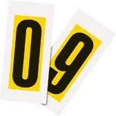 Combiverpakking cijfers, geel/zwart, folie, 20 kaarten/VE teksthoogte 150 mm