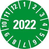 Keuringssticker met heel jaartal, boekje 15 mm - 420 per boekje 2022