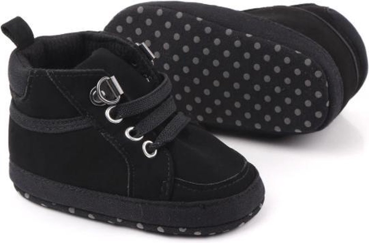 Nette baby schoenen voor jongens 0-6 maanden: PU Leer, Katoen Zool,  Anti-Slip Kleur: Zwart | bol.com