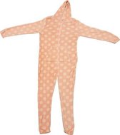 Onesie  Pyjama  Pyjamapak met stippen - Roze  Wit - Polyester - Maat M - Vrouw