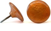 set van 2 - Kinta - grote wandknop - capiz - mosterdgeel - 7,5 cm - fairtrade