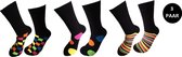 Verjaardag cadeau - 3 Paar - Leuke sokken - Vrolijke sokken - Luckyday Socks - Sokken met tekst - Aparte Sokken - Socks waar je Happy van wordt - Maat 36-40