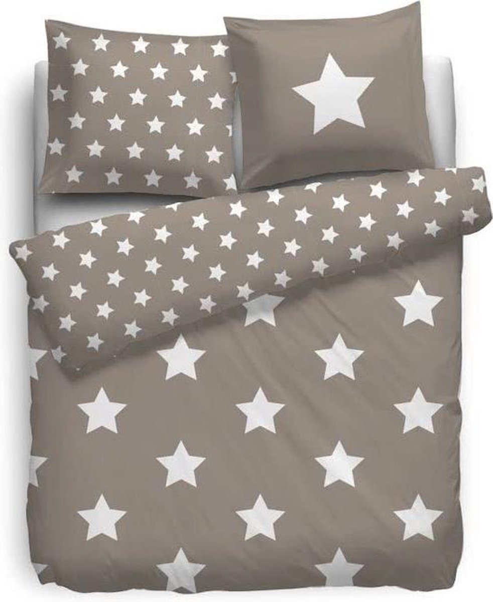 Face2Face Star Dekbedovertrek - Litsjumeaux - 240x200/220 cm - Beige