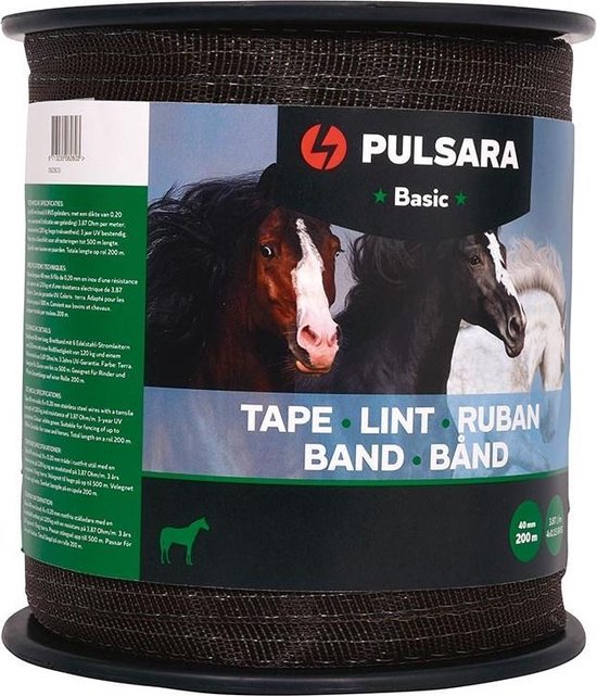 Schriklint Basic 40 mm 200 m terra/zwart